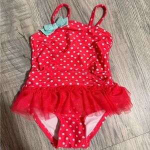 Circo Red and White Polka Dot Swimsuit